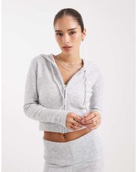 Pieces - Shrunken Knitted Hoodie Co-Ord - Lyst
