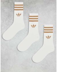 adidas Originals - Adicolor Trefoil 3 Pack Crew Socks - Lyst