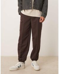 ASOS - Nette Broek Met Rechte Pijpen En Gedeeltelijke Elastische Tailleband - Lyst