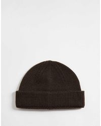 ASOS - Knitted Rib Mini Fisherman Beanie - Lyst