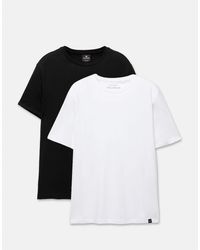 Pull&Bear - Confezione Da 2 T-Shirt Basic Bianca E Nera - Lyst