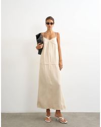 TOPSHOP - Satin Double Layered Cami Maxi Dress With Seam Details - Lyst