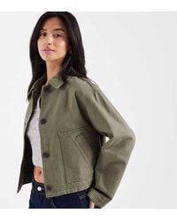 ASOS - Asos Design Petite Short Cotton Harrington Jacket - Lyst