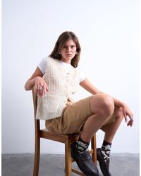 TOPSHOP - – tanktop aus strukturstrick - Lyst