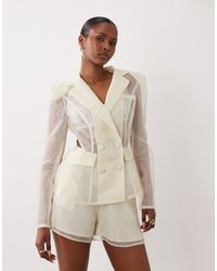 ASOS - Sheer Cinched Blazer Top - Lyst
