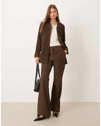 Mango - Monte 100% Leather Flared Trouser Co-Ord - Lyst