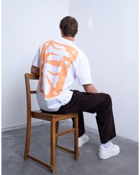 TOPMAN - Oversized Fit T-shirt With Front And Back Bird Doodle Print And Embroidery - Lyst