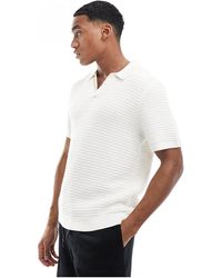Abercrombie & Fitch - Retro Open Collar Float Stitch Knit Polo - Lyst