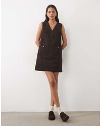 Threadbare - Cord Pinafore Mini Dress - Lyst