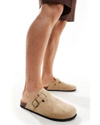 Truffle Collection - Faux Suede Slip On Clogs - Lyst