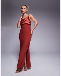 In-Stylefashion Minikleid Mit Wasserfallausschnitt - Rot