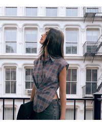 Lioness - Exclusive Camden Cap Sleeve Cinched Waist Shirt - Lyst