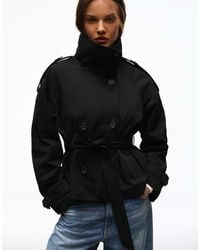 Bershka - Funnel Neck Trench Jacket - Lyst