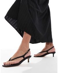 London Rebel - Strap Detail Thong Heeled Sandals - Lyst