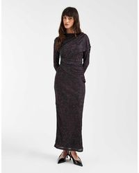 ASOS - Long Sleeve Wrap Detail Midi Dress - Lyst