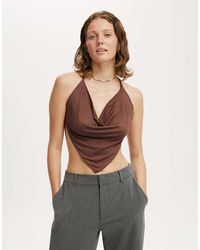 Cotton On - Jordie Slinky Cowl Neck Halter Top - Lyst