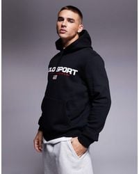 Polo Ralph Lauren - Sudadera Negra Con Capucha Y Logo De La Colección Cápsula Sport De -Negro - Lyst