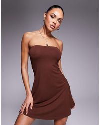 ASOS - Mini Bandeau-Swingjurk - Lyst