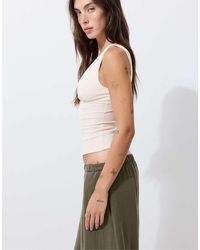 Stradivarius - Fitted Wide-Strap Top - Lyst
