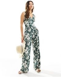 Abercrombie & Fitch - Co-ord Wide Leg Linen Blend Trouser With Elastic Waist - Lyst