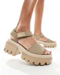 Timberland - Everleigh - sandales à semelle plateforme - taupe - Lyst