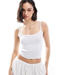 Miss Selfridge - – geripptes camisole-oberteil mit streifen und schleife - Lyst