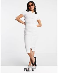 Missguided Co-ord Ribbed Midi Skirt - White