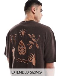 ASOS - Camiseta extragrande con bordado abstracto en la espalda - Lyst
