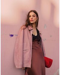 TOPSHOP - Co-ord Premium Real Suede Jacket With Seam Detail - Lyst