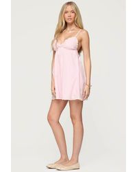 Edikted - Danira Pinstripe Babydoll Mini Dress - Lyst