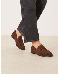 ASOS - Wide Fit Minnie Ruched Detail Loafer - Lyst