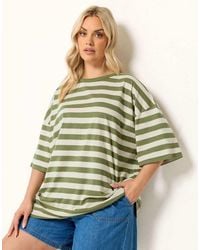 Yours Clothing - Boxy Stripe T-Shirt - Lyst