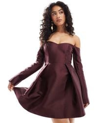 Forever New - Satin Long Sleeve Mini Dress - Lyst