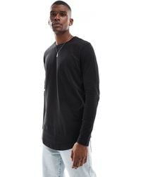 Jack & Jones - Essentials Longline Long Sleeve T-shirt With Curve Hem - Lyst
