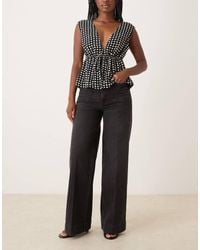 ASOS - High Waist Wide Leg Jeans With Front Pockets - Lyst