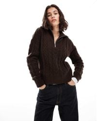 Brave Soul - Half Zip Cable Knit Jumper - Lyst