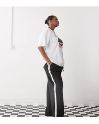 Noisy May - Joggingbroek Met Wijde Pijpen En Zijstreep - Lyst