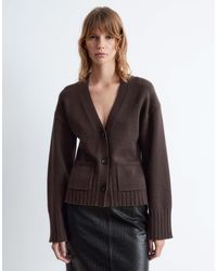 & Other Stories - Wool Blend Cardigan With Cinched Waist And Volume Sleeves - Lyst