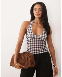ASOS - Sheer Mesh Halterneck Top - Lyst