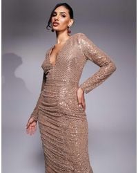 Lavish Alice - Sequin Embellished Midi Dress - Lyst