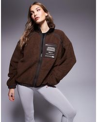 ASOS - Weekend Collective Nylon Panel Borg Zip Through - Lyst