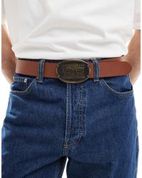 Levi's Billy Leather Belt With Logo Plaque In Black | ASOS
