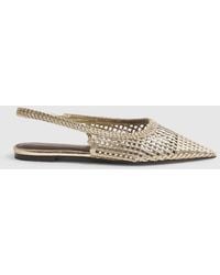 River Island - Woven Slingback Flat Shoes - Lyst