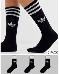 adidas Originals – e Socken mit Dreiblatt-Logo im 3er-Pack - Schwarz