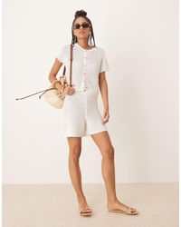 Gina Tricot - Co-Ord Knitted Crochet Shorts - Lyst