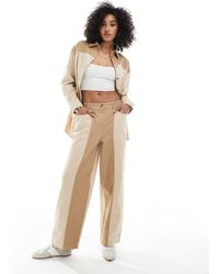 ASOS - Pantaloni Dritti Vestibilità Comoda Color Block Marroni Slavati - Lyst