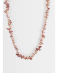 ASOS - Necklace With Rose Quartz Semi-precious Chippings - Lyst