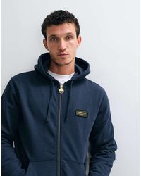 Barbour - Zip Through Graphic Logo Hoodie With Back Print - Lyst