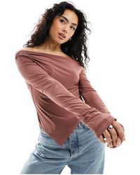 Collusion - Long Sleeve Off The Shoulder Slinky Top - Lyst