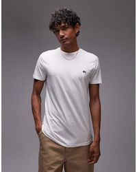 Lacoste - T-Shirt Van Pima Katoen Met Logo - Lyst